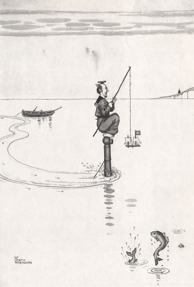 HEATH ROBINSON. Luring a German Submarine to Dover. Second World War 1973